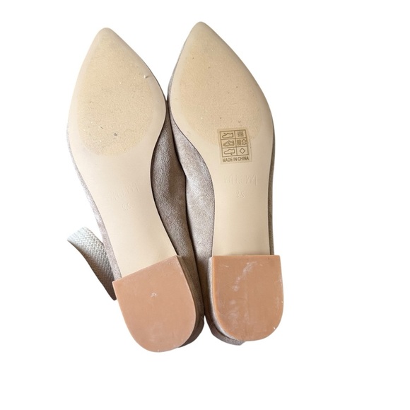 Mi.iM Luna Pointed Ballet Flat Leather Suede 8.5 Tan Neutral Casual Office Shoes - Picture 7 of 10